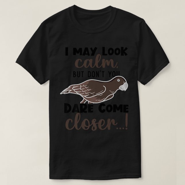 Angry Parrot Ironic Quote African Grey Parrot Biti T-Shirt (Design vorne)