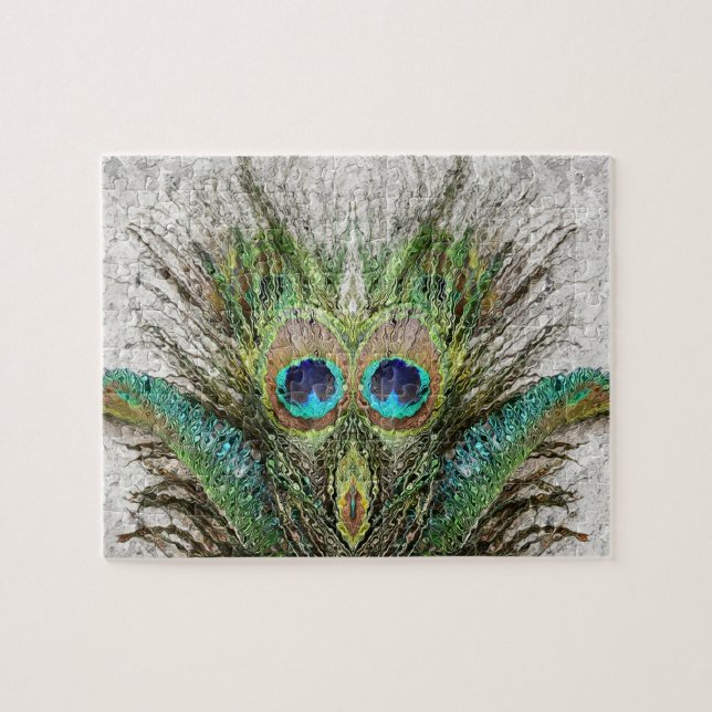Angry Peacock Abstrakte Kunst Puzzle (Horizontal)