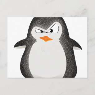 Angry Pinguin Glitzer Foto Print Postkarte