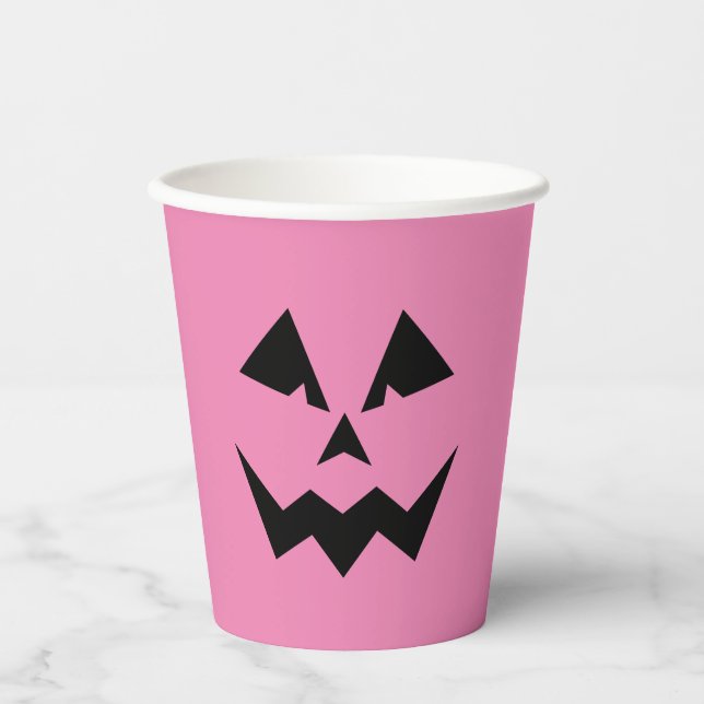 Angry Pink Jack O'Lantern Pappbecher (Vorderseite)