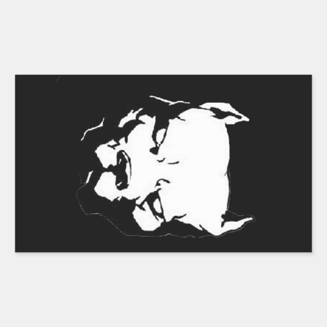 Angry Pitbull Dog Rechteckiger Aufkleber (Vorderseite)