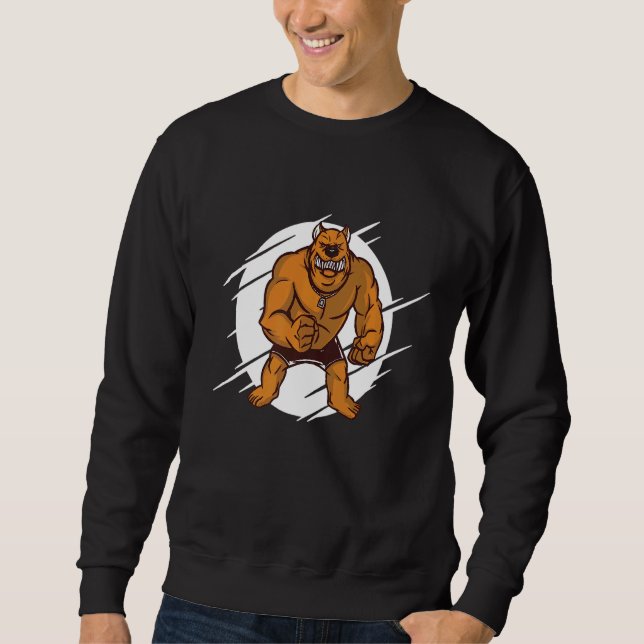 Angry Pitbull Dog Sweatshirt (Vorderseite)