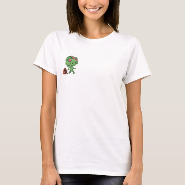 Angry Plant Creature Escaping Broken Pot Cartoon T-Shirt (Vorderseite)