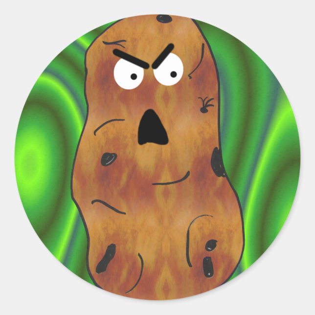 Angry Potato Sticker mit Text (Vorderseite)