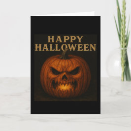 Angry Pumpkin Happy Halloween Greetings Card Karte