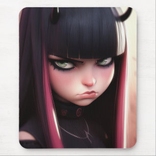 Angry Punk Rocker Girl Mousepad