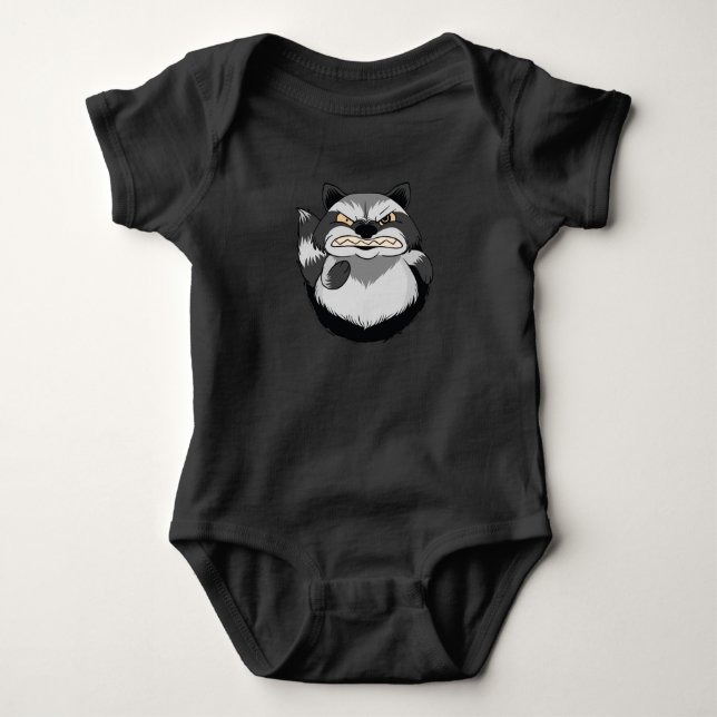 Angry Raccoon Baby Strampler (Vorderseite)