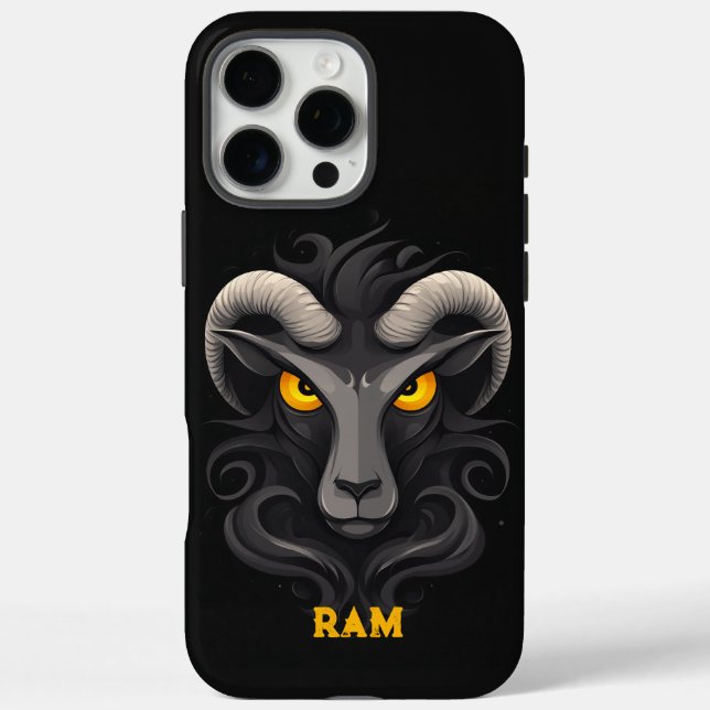 Angry Ram Black Case-Mate iPhone Hülle (Rückseite)