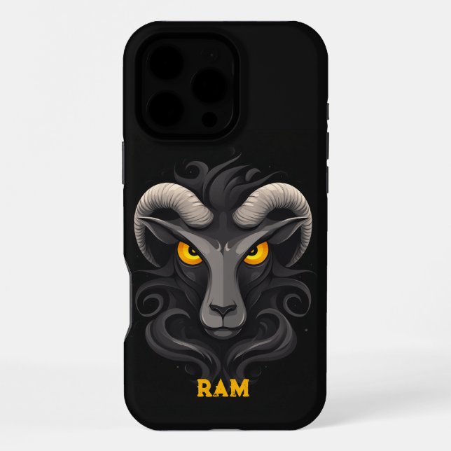 Angry Ram Black iPhone Hülle (Rückseite)