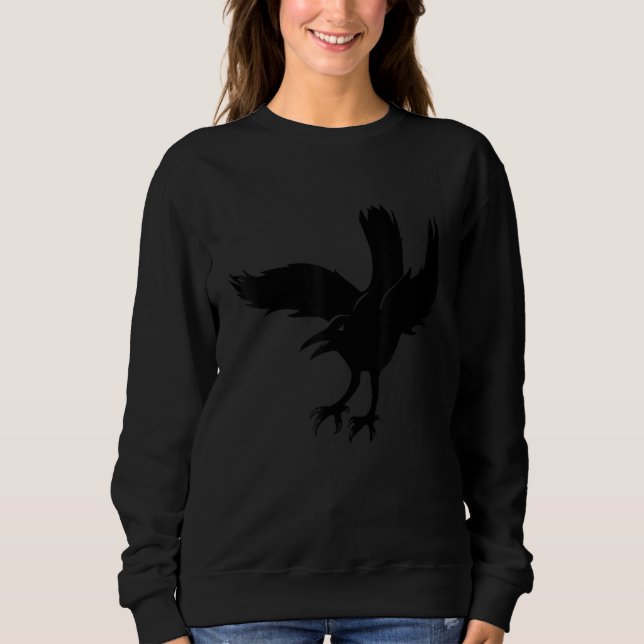 Angry Raven Crow Bird Sweatshirt (Vorderseite)