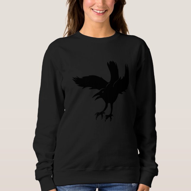Angry Raven Crow Bird Sweatshirt (Vorderseite)