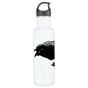 Angry Raven in Black Pick Your Background Trinkflasche