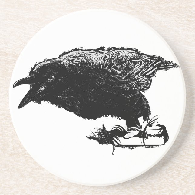 Angry Raven in Black Pick Your Background Untersetzer (Vorne)