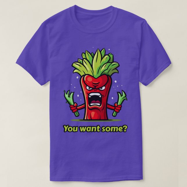 Angry Red Celery Vegetables T-Shirt (Design vorne)