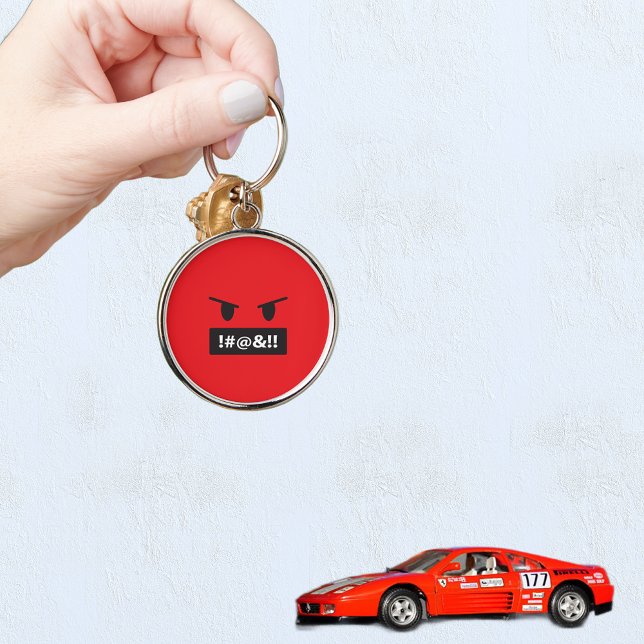 Angry Red Face Cursing Emoji Schlüsselanhänger (Von Creator hochgeladen)