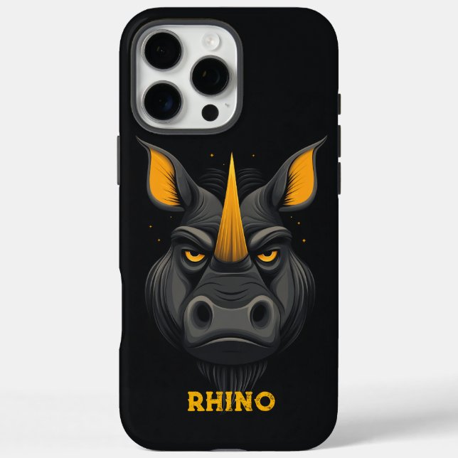Angry Rhino Black Case-Mate iPhone Hülle (Rückseite)