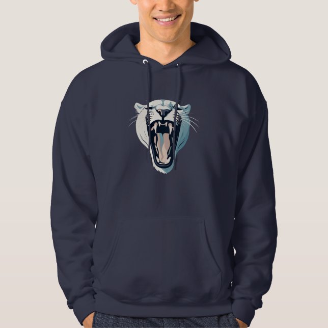 Angry Roaring Tiger Face Design Hoodie (Vorderseite)