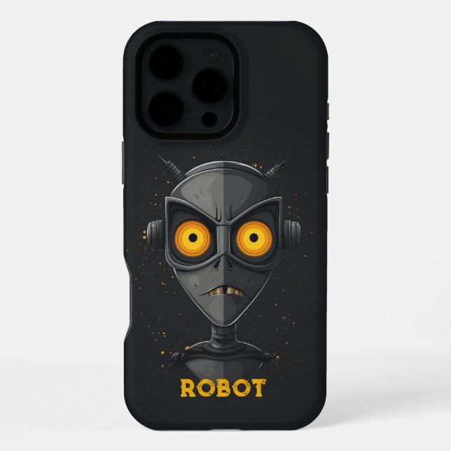 Angry Robot Black iPhone Hülle (Rückseite)