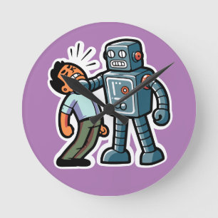 Angry Robot Runde Wanduhr