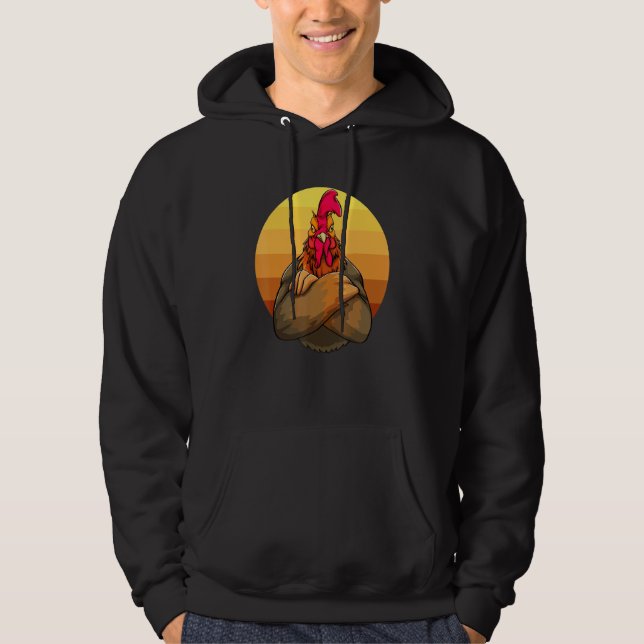 Angry Rooster Sunset  Women Rude Hen Love 1 Hoodie (Vorderseite)
