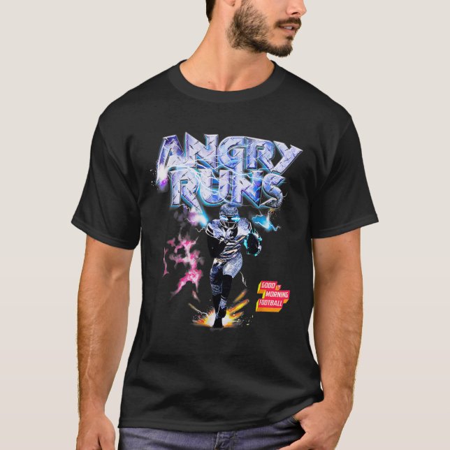 Angry Runs Good Morning Football Sport Lover Vinta T-Shirt (Vorderseite)