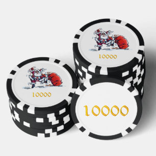 Angry Santa Black Gold 10000 gestreifter Poker Chi Pokerchips