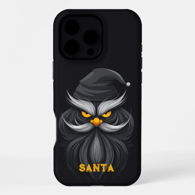 Angry Santa Black iPhone Hülle (Rückseite)