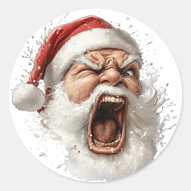 Angry Santa Claus Sticker (Vorderseite)