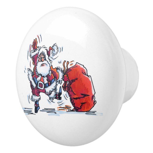 Angry Santa Keramik Knopf Keramikknauf (Rechts)