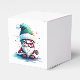 Angry Santa mit einer Tasse Kaffee Geschenkschachtel