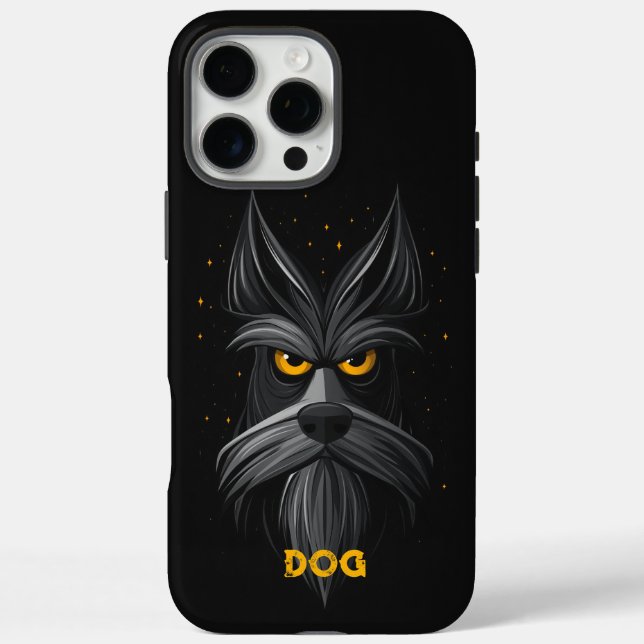 Angry Schnauzer Dog Black Case-Mate iPhone Hülle (Rückseite)