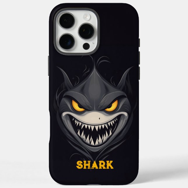 Angry Shark Black Case-Mate iPhone Hülle (Rückseite)