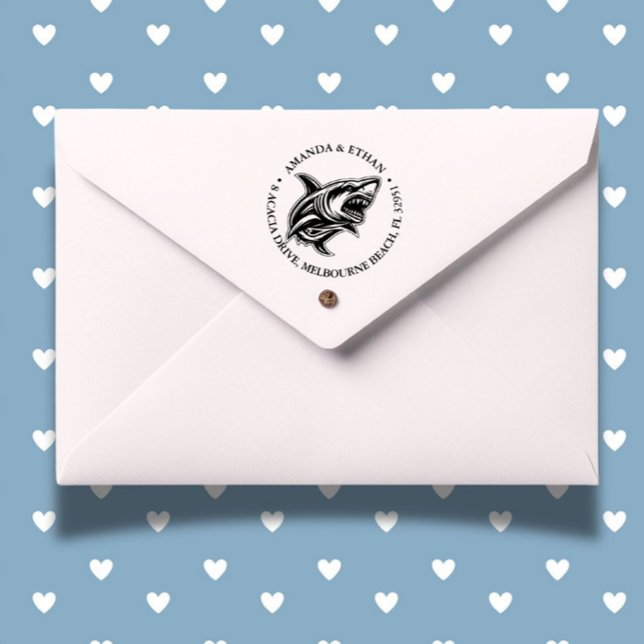 Angry Shark Theme Permastempel (Make paperwork fun with the Angry Shark Theme Self-inking Stamp. )