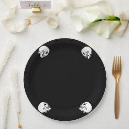 Angry Skeleton Halloween-Party Paper Plate Pappteller