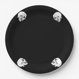 Angry Skeleton Halloween-Party Paper Plate Pappteller