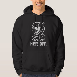 Angry Snake "HISS OFF" Funny White Typografy Hood Hoodie