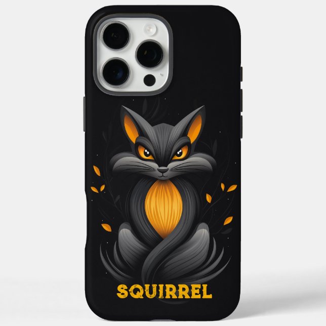 Angry Squirrel Black Case-Mate iPhone Hülle (Rückseite)