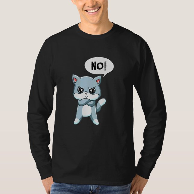 Angry Statement Cat T-Shirt (Vorderseite)