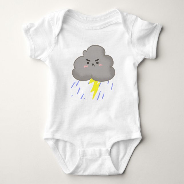 Angry Storm Cloud Baby Strampler (Vorderseite)