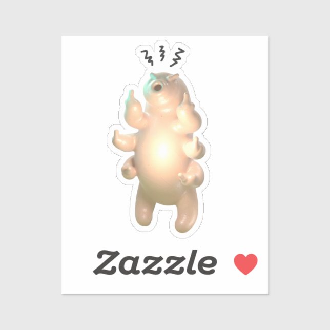 Angry tardigrade aufkleber (Blatt)