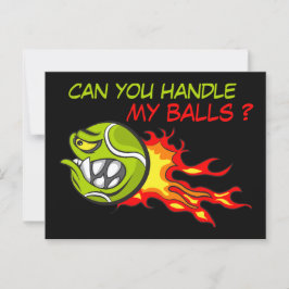 Angry Tennis Ball in Flammen mit funny Quote Postkarte