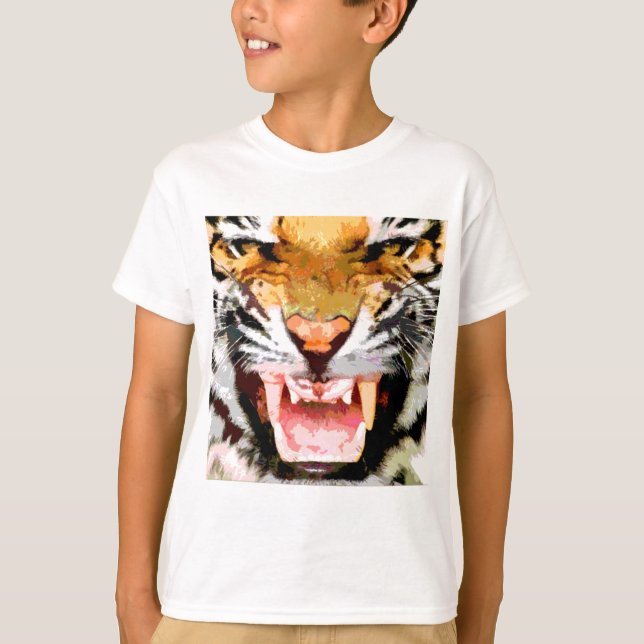 Angry Tiger - Augen des Tigers T-Shirt (Vorderseite)