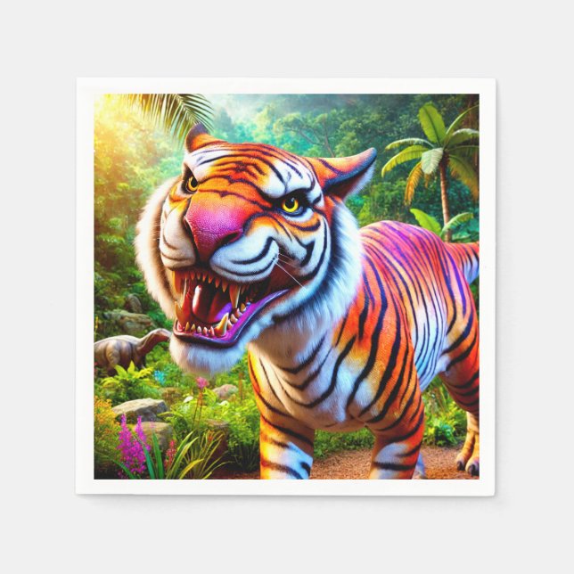 Angry Tiger Serviette (Vorderseite)