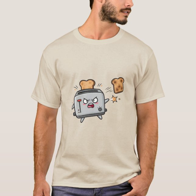 Angry Toaster and Flying Bread T-Shirt (Vorderseite)