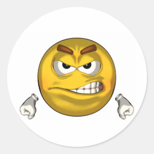 Angry - Toon Runder Aufkleber