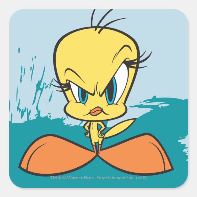 Angry TWEETY™ Quadratischer Aufkleber (Vorderseite)