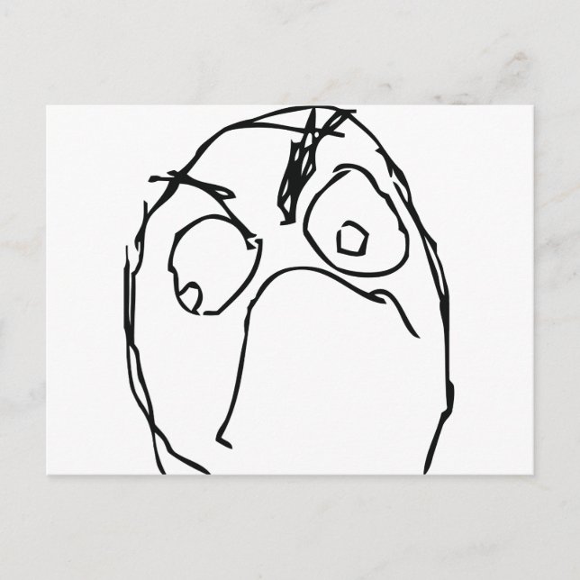 Angry Unhappy Meme Face Postkarte (Vorderseite)