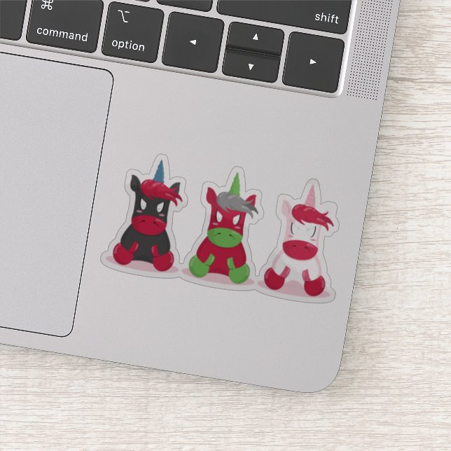 Angry Unicorns Aufkleber (Detail)