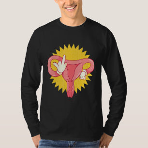 Angry Uterus Feminist Uterus zeigt Mittelfinger T-Shirt