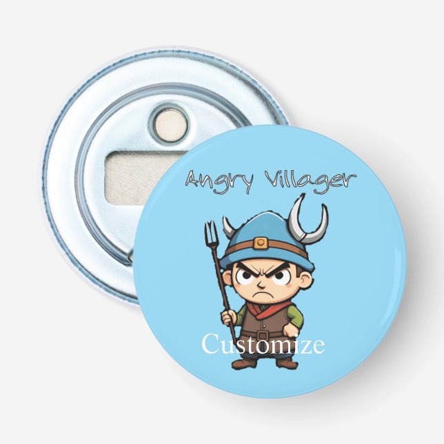Angry Villager Pitchfork Thunder_Cove Flaschenöffner (Vorderseite)